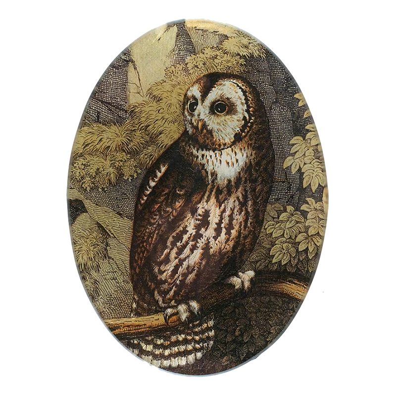 美品】JOHN DERIAN/ジョンデリアン/フクロウ/デコパージュ/トレイ