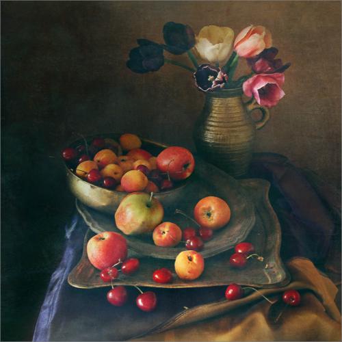 Tulips and fruits