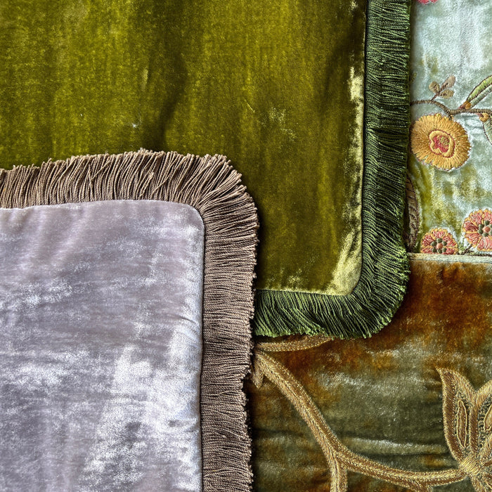 Fringe Silk Velvet Cushion Cover