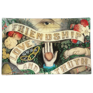 JOHN DERIAN/ジョンデリアン】デコパージュプレート/Friendship Love JOHN DERIAN/ジョンデリアン】デコパージュプレート/Friendship Love